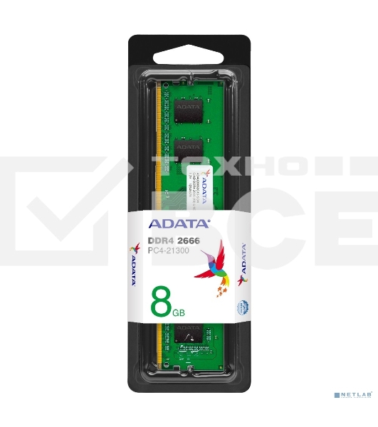 Оперативная память ADATA Premier, DDR4, 8GB (1x8GB), 2666MHz, CL19, DIMM