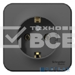 Розетка ОП BLANCA 16А 250В без шторок c заземл. изол. пласт. антрацит SchE BLNRA010116, фото2