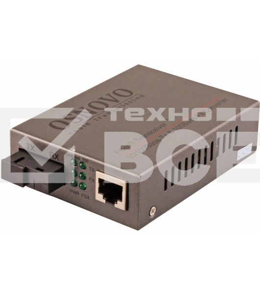 Медиаконвертер OSNOVO Медиаконвертер FE, по одному волокну SM до 20 км, по MM - до 1.5 км, tx1550/rx1310нм