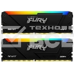 Оперативная память Kingston Fury Beast, DDR4, 16GB (2x8GB), 3600MHz, CL17, с радиаторами, RGB, черный, фото8