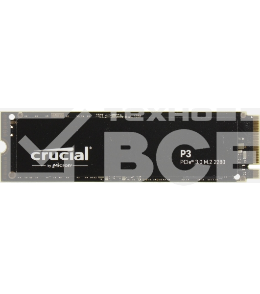 Накопитель SSD Crucial P3, 500Gb, M.2 2280, PCIe 3.0 x4, NVMe, R/W 3500/1900