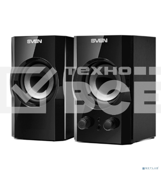 Акустическая система SVEN SPS-606, черный, акустическая система 2.0 (мощность 2x3 Вт(RMS))