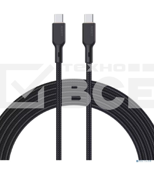 Кабель Aukey Nylon Braided 100w Kevlar 1m черный