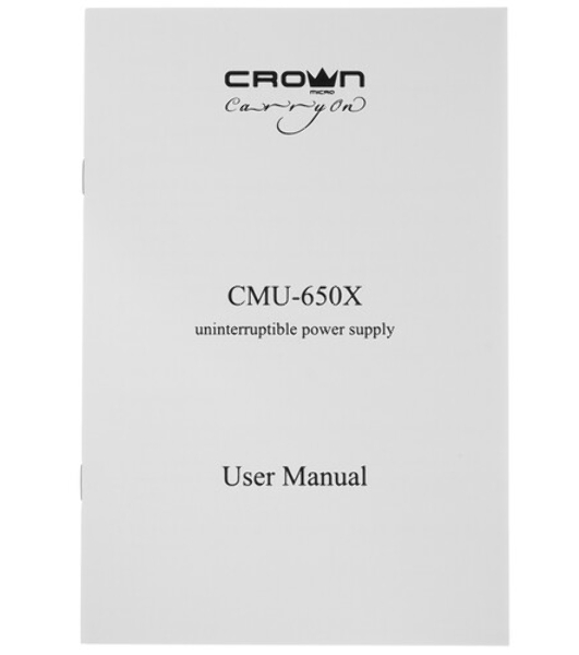 Источник бесперебойного питания Crown CMU-650X/650 ВА/360 Вт/CEE 7 (евророзетка), IEC 320 C13 (компьютерный)