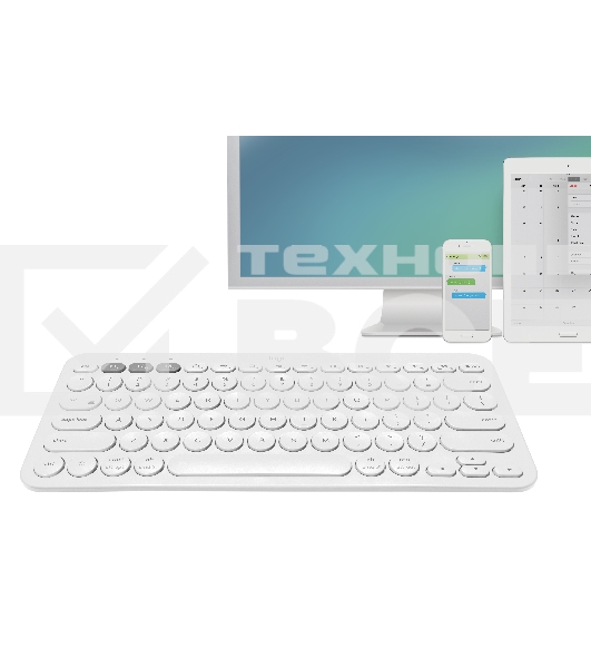 Клавиатура Logitech K380 беспроводная, Bluetooth, белый
