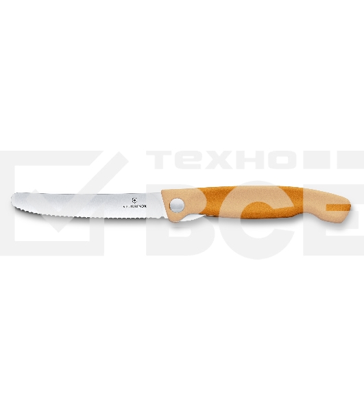 Нож кухонный Victorinox Swiss Classic (6.7836.F9B) стальной для овощей лезв.110мм серрейт. заточка оранжевый блистер
