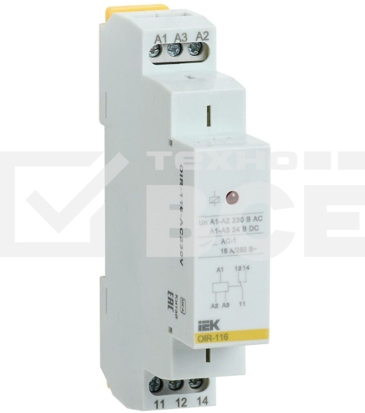 Реле промежуточное OIR 1 конт. (16А) 230В AC ИЭК OIR-116-AC230V