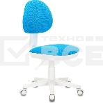 Кресло детское Бюрократ KD-3 голубой TW-55, крестов. пластик белый, фото2