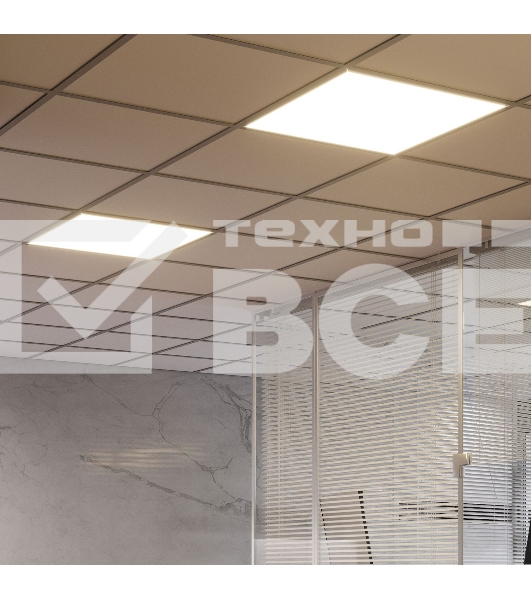 Светильник светодиодный Gauss MIR 595х595х50 35Вт 3500лм 4000К IP40 офисный встраив. накладной с рассеив. призма (аналог ЛВО)