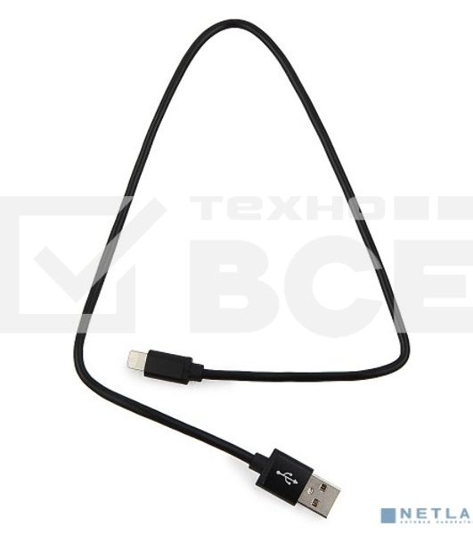 Кабель Cablexpert для Apple CC-S-APUSB01Bk-0.5M, AM/Lightning, серия Silver, длина 0.5м, черный, блистер