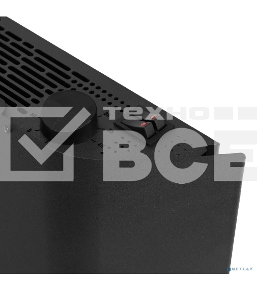 Конвектор Denzel XCE-1000B черный, 1000 Вт, 15 м2, термостат