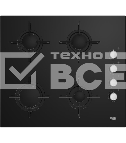 Встраиваемая газовая варочная поверхность Beko HILG 64120 S, Черный
