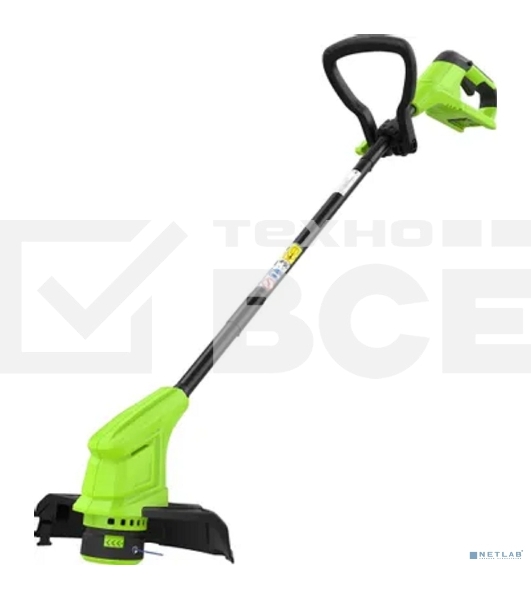 Триммер Greenworks 25 см, авт., 24V, с АБ 2 А.ч. и ЗУ слайдер 2,0А 2107207SA