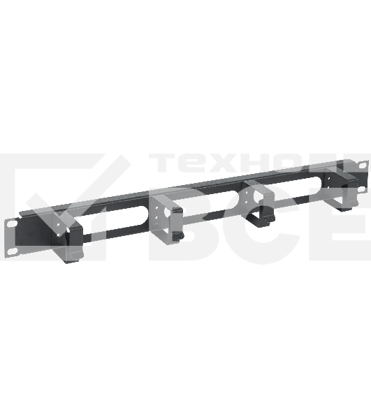 Кабельный органайзер ITK19' 1U 4 кольца, черный ITK Кабельный органайзер 19' 1U 4 кольца, черный