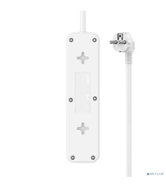 Сетевой удлинитель Perfeo 'REAL STRIP' 1,0м, 3 розетки, 16А, 3500 Вт, белый.