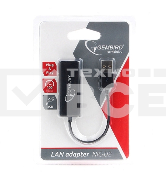 Сетевой адаптер Ethernet Gembird NIC-U2 USB 2.0 - Fast Ethernet adapter