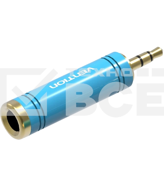 Переходник Vention Jack 3.5 mm M/6,5 mm F VAB-S04-L