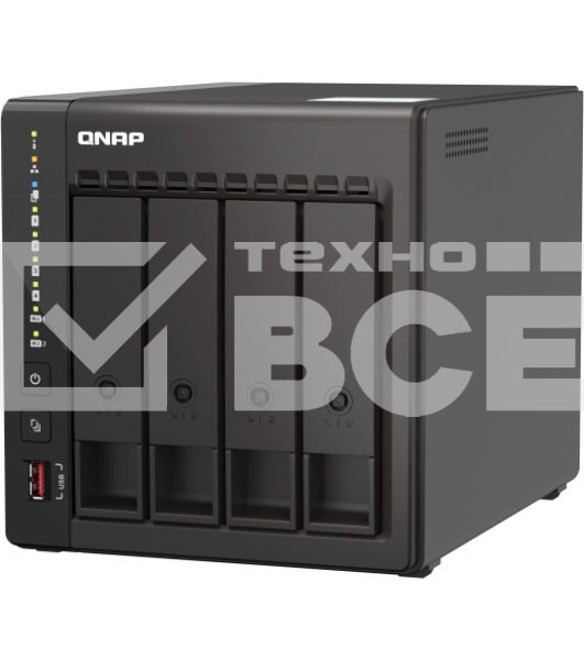 Сетевое хранилище SMB QNAP TS-453E-8G NAS, 4-tray w/o HDD. 2xHDMI-port. 4-core Celeron J6412 2-2.6 GHz, 8GB DDR,  2x2.5Gb LAN, 2 x M.2 2280 PCIe Gen 3 x2, 2x USB 3.2 Gen 2 (10Gbps) Port, 2x USB 2.0 port