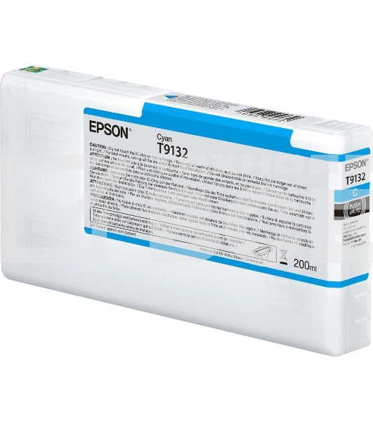 Картридж струйный Epson T9132 с голубыми чернилами (200ml) для плоттеров SC-P5000 (C13T913200)