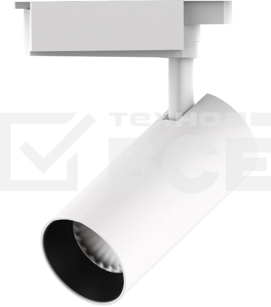 Светильник трековый цилиндр 20W 1650lm 4000K 180-240V IP20 65*210мм белый угол 24º LED