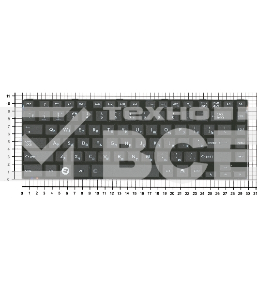 Клавиатура для ноутбука Toshiba L800 L830 черная с черной рамкой