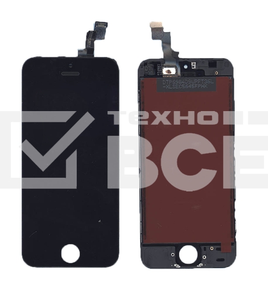 Дисплей (модуль) для Apple iPhone 5S, iPhone SE в сборе с тачскрином (Foxconn) черный