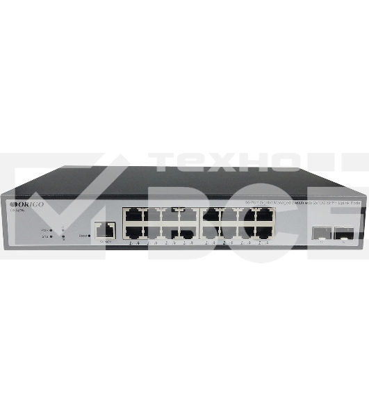 Управляемый коммутатор ORIGO OS3218/A1A, L3, 16x1000Base-T, 2x10GBase-X SFP+, консольный порт RJ-45, комплект для установки в 19