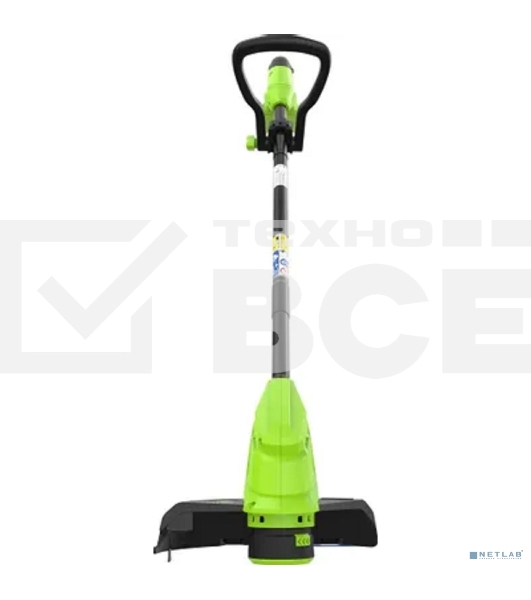 Триммер Greenworks 25 см, авт., 24V, с АБ 2 А.ч. и ЗУ слайдер 2,0А 2107207SA