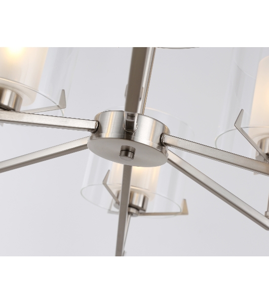 Люстра Ambrella light LH57002/6 SN/FR никель/белый матовый E14/6 max 40W D850*420