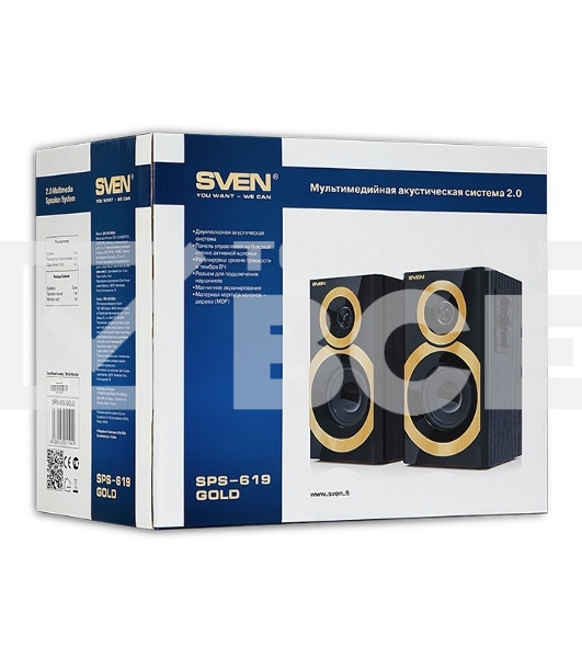 Колонки SVEN SPS-619 GOLD {акустическая система 2.0, мощность 2х10 Вт(RMS)}