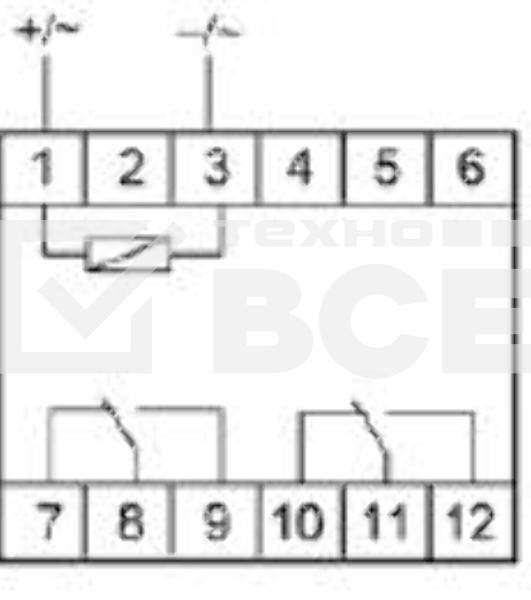 Реле промежуточное PK-2P/Un (монтаж на DIN-рейке 35мм 24В AC/DC 2х8А 2P IP20) F&F EA06.001.008