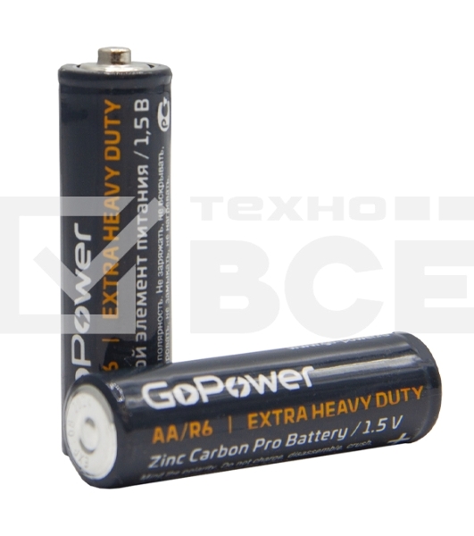 Батарейка GoPower R6 AA Shrink 4 Heavy Duty 1.5V (4/60/1200)
