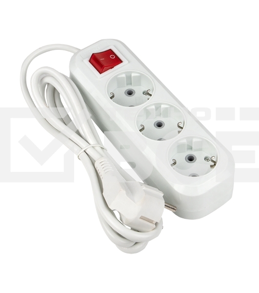 Удлинитель EKF UBA16-310-3-02i 'Эксперт' 3 гнезда 2 метра 16А/3,5 кВт с выключателем и заземлением ПВС 3х1 EKF PROxima