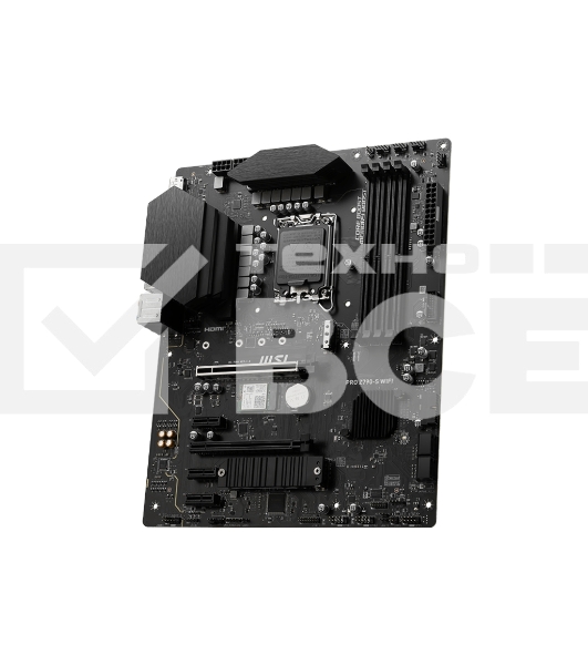 Материнская плата MSI PRO Z790-S WIFI, LGA 1700, ATX, 4xDDR5, 1xPCIe 5.0 x16, 4xM.2, 4xSATA, 1xHDMI, 1xDP, 2.5 Gigabit Ethernet, 7.1 аудио