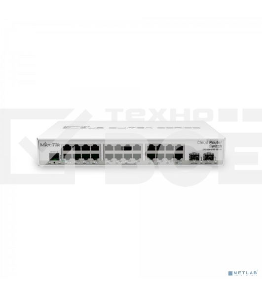 Коммутатор Mikrotik CRS326-24G-2S+IN with 800 MHz CPU, 512MB RAM, 24xGigabit LAN, 2xSFP+ cages, RouterOS L5 or SwitchOS (dual boot), desktop case, PSU