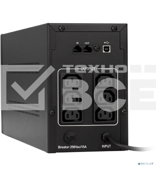 Источник бесперебойного питания ExeGate EP285484RUS SpecialPro Smart LLB-1000.LCD.AVR.C13.RJ.USB <1000VA/650W, LCD, AVR, 6*IEC-C13, RJ45/11, USB, black>
