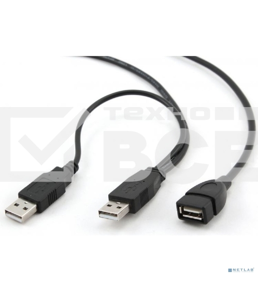 Кабель удлинитель USB 2.0 2xAM/AF 1.8м Gembird PRO, позол.конт., черный, пакет CCP-USB22-AMAF-6