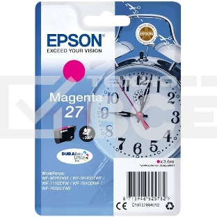 Картридж струйный EPSON C13T27034012 пурпурный (300 стр.) для Epson WorkForce WF-3620/WF-3640/WF-7110/WF-7610/WF-7620/WF-7710DWF