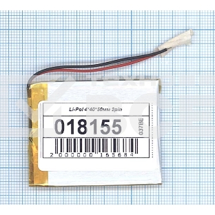 Аккумулятор Li-Pol (батарея) 4*40*50мм 2pin 3.7V/550mAh