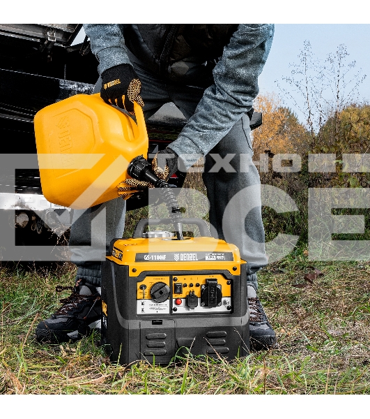 Генератор инверторный GS-1100iF, 1,1 кВт, 230 В, ручной старт DENZEL