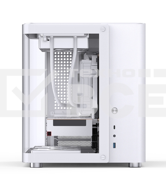 Корпус без блока питания JONSBO TK-1, Mini-Tower, TG, no fan, 1xUSB-A 3.2 + 1xUSB-C 3.2, mATX, mITX White