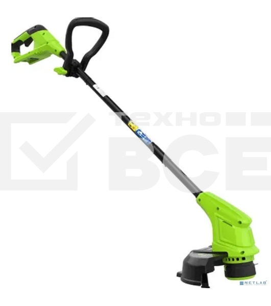 Триммер Greenworks 25 см, авт., 24V, с АБ 2 А.ч. и ЗУ слайдер 2,0А 2107207SA