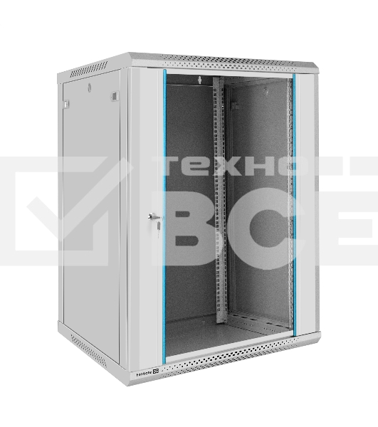 Шкаф телекоммуникационный 19' настенный 18U ExeGate EC-WM-18U.600.G.GREY (19”, 18U, 600x600x901mm (ШхГхВ), передняя дверь закаленное стекло, съемные боковые панели, пыле- и влагозащита IP23, светло-серый RAL 7035)