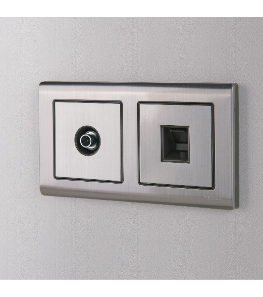 Розетка Ethernet RJ-45 (глянцевый никель)