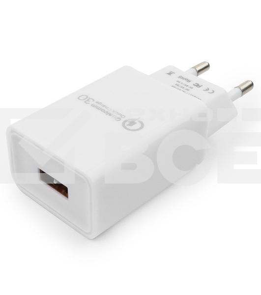 Адаптер питания Cablexpert MP3A-PC-16, QC 3.0, 100/220V - 1 USB порт 5/9/12V, белый