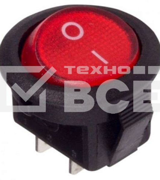 Выключатель клавишный круглый 250V 3А (2с) ON-OFF красный Micro Rexant