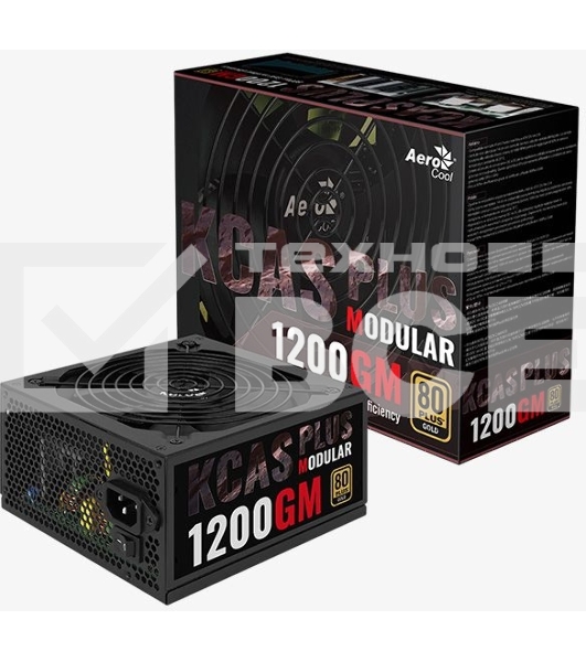 Блок питания Aerocool / Formula KCAS PLUS 1200GM V2, 1200Вт, 80 PLUS Gold, модульный, 140мм, черный