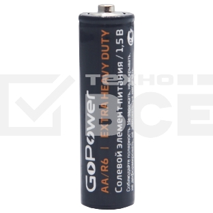 Батарейка GoPower R6 AA Shrink 4 Heavy Duty 1.5V (4/60/1200)