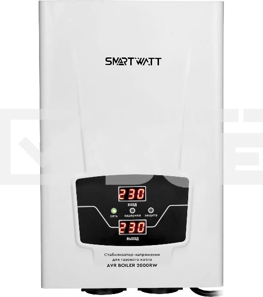 Стабилизатор напряжения для газового котла SMARTWATT AVR BOILER 2000RW (140W - 260W, 2000VA, 2 кВт, 50 Гц, розеток - 2,