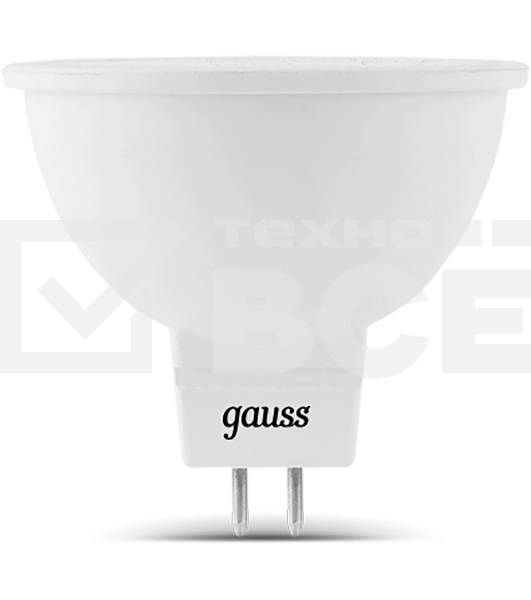 Лампа светодиодная Gauss 101505307 7Вт цок.:GU5.3 рефлек. 150B св.свеч.бел.хол. MR16 (упак.:10шт)
